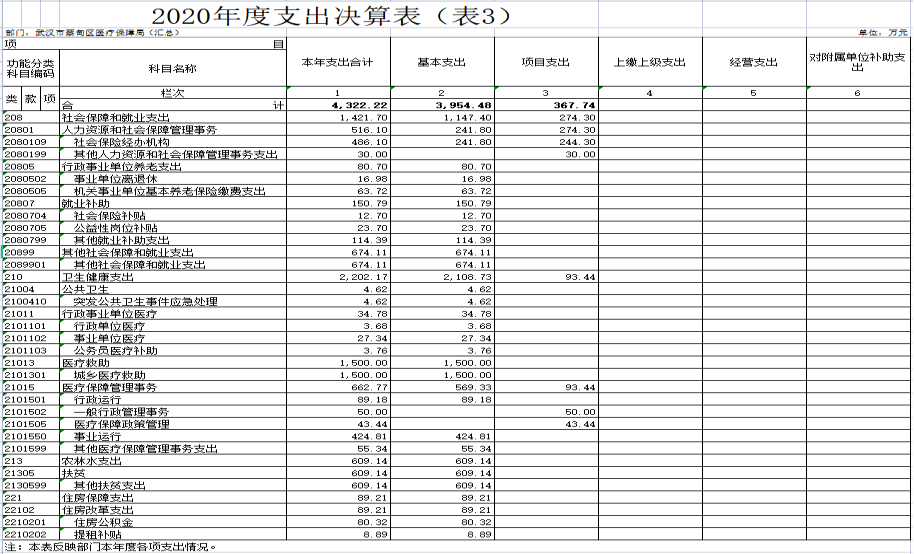 怎么查询医保耗材价格2020年度武汉市蔡甸区医疗保障局（汇总）部门决算_https://www.jmylbn.com_新闻资讯_第3张